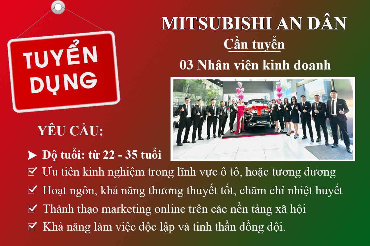 tuyển dụng nhân viên kinh doanh tại mitsubishi long an dân long biên