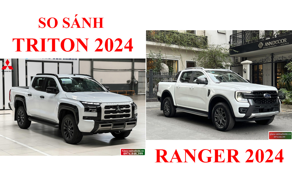So sánh xe bán tải Mitsubishi Triton 2024 với Ford Ranger 2024