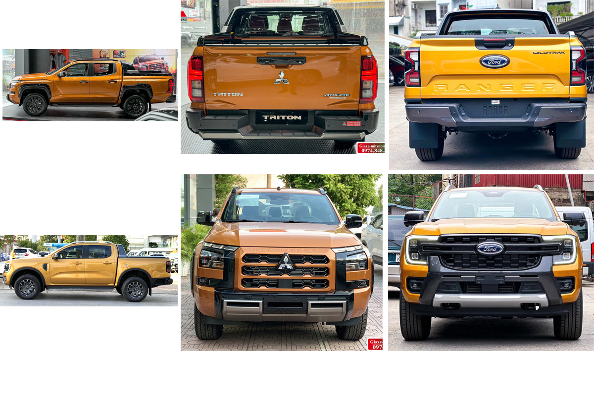 So sánh Mitsubishi Triton 2024 với Ford Ranger Wildtrak 2024-2