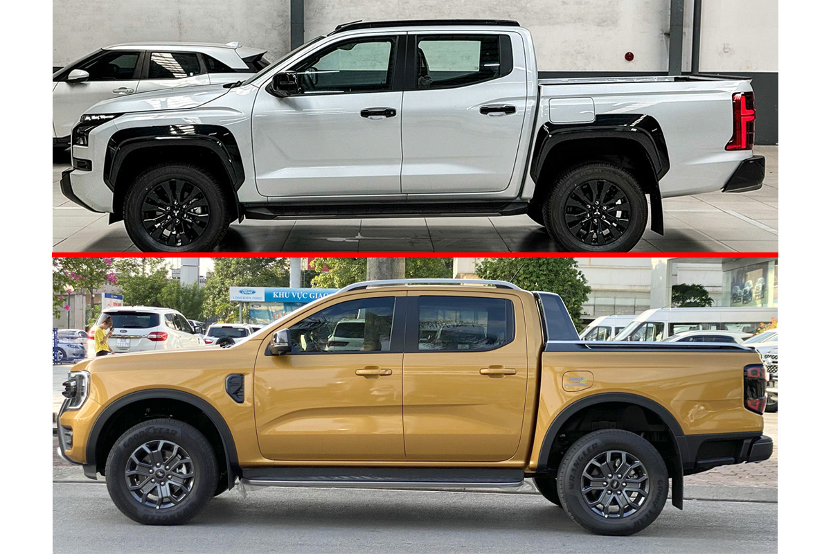 So sánh Mitsubishi Triton 2024 với Ford Ranger Wildtrak 2024